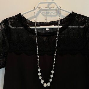 Lia Sophia Silver and White Necklace